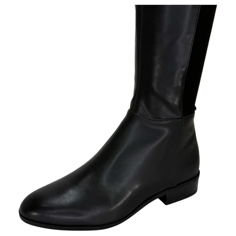 Michael Kors Bromley Black Faux Leather OTK Womens Boots Size 7M